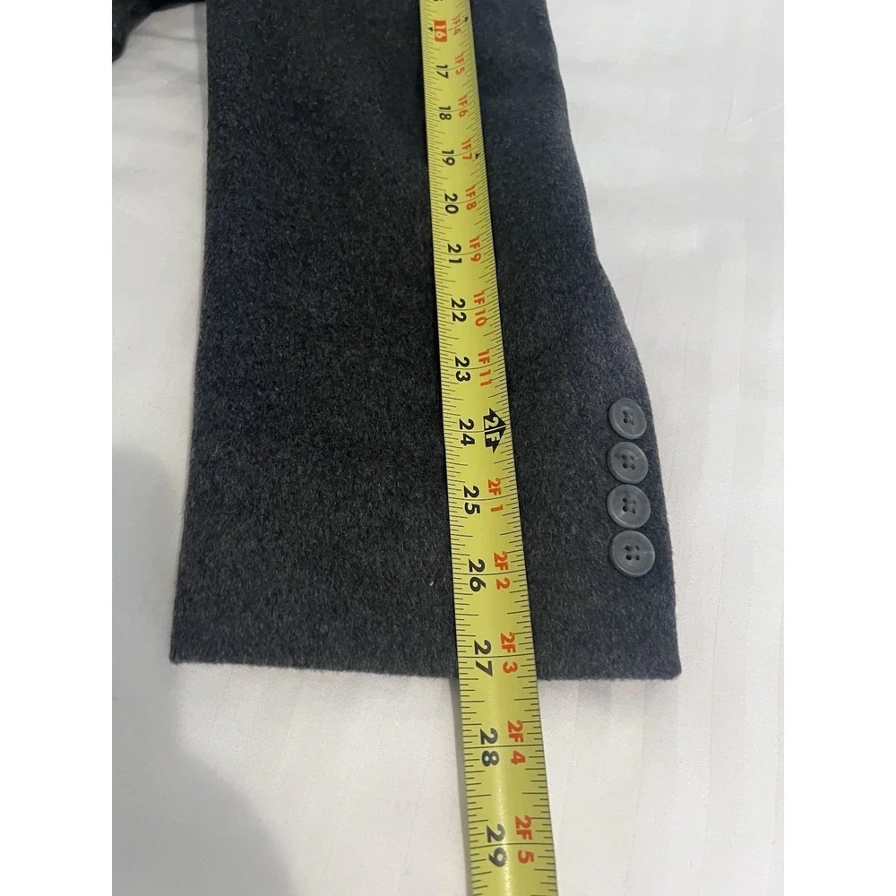 Pronto Uomo Long Overcoat Men's‎ 46R Grey Wool Single Breasted